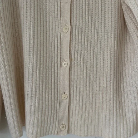 Reformation Cream Ribbed Cardigan - Picture 3 of 3